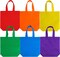24 Pack Party Non-Woven Gift Bags Reusable Tote Bags in Bulk Rainbow Goody Bag with Handles for Birthday Party Supplies (9.5 x 9.5 Inches)